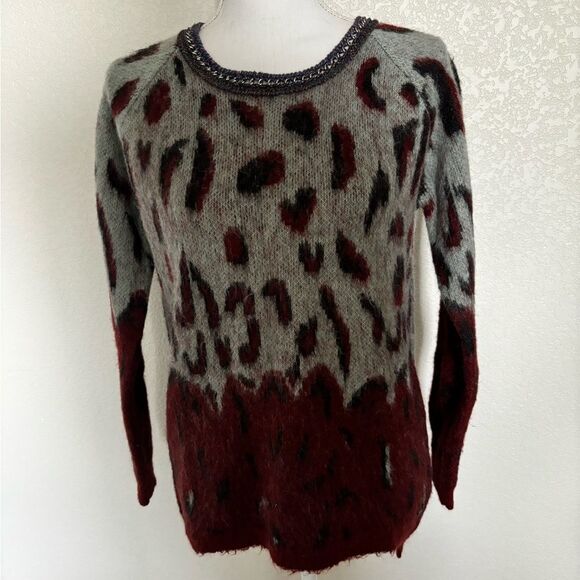 Maison Scotch Mohair Leopard Sweater sz 2 - Picture 2 of 8